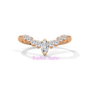 Popular Marquise Diamond Houston Gold Wedding Band Gift Her