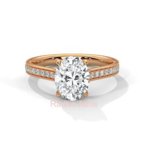 Oval Diamond Gold Ring Gift Paris France Luxury