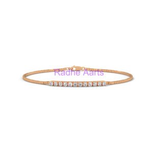 Round Diamond Gold Bracelet Gift Paris Precious