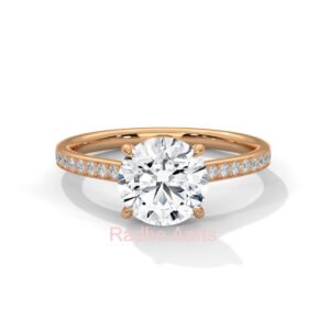 Round Lab Diamond Ring Gift Her Luxembourg Luxury