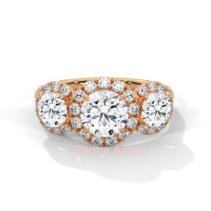 Lab Round Diamond Gold Ring Gift Chicago Brilliance