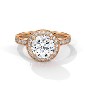 Round Diamond Engagement Ring Gift Her Cairo Sustainable