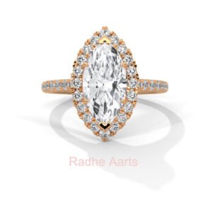 Marquise Hidden Halo Diamond Ring Gift San Francisco Shine