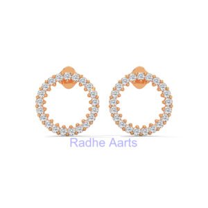 Round Lab Diamond Earrings Gift Antwerp European Style